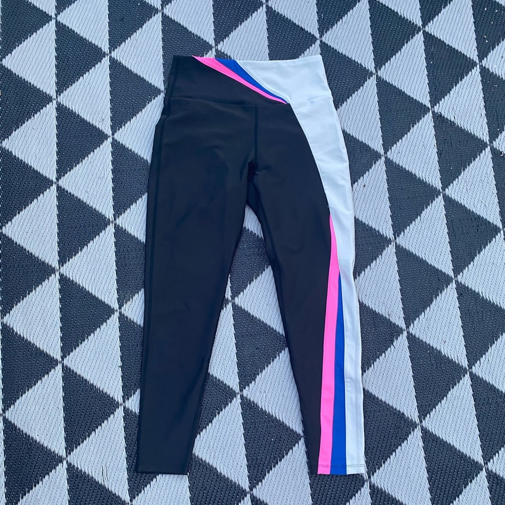 Black with Neon Striped Leggings